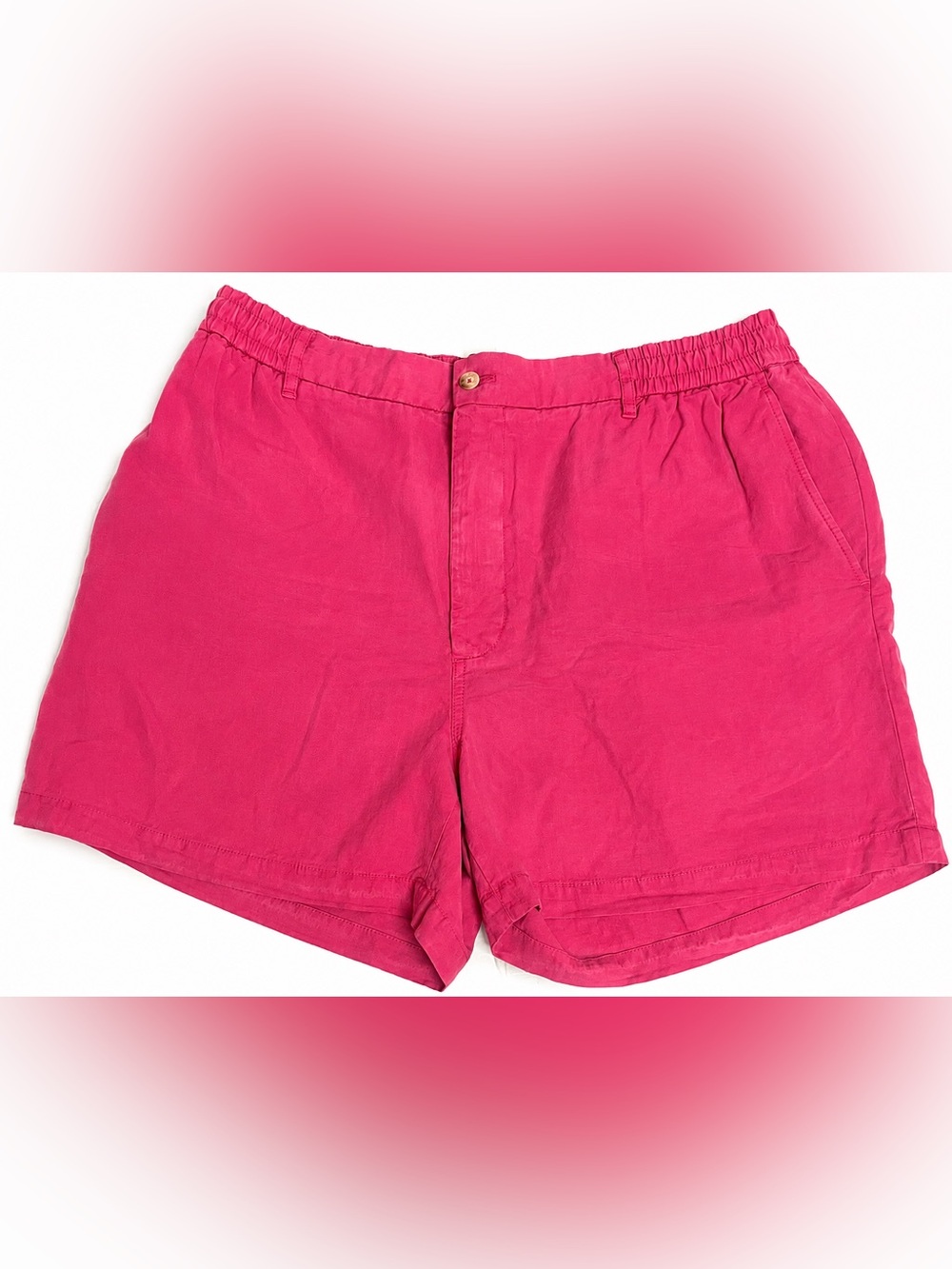 NWT J.McLaughlin Bay Shorts XL Hot Pink Solid Italian Fabric Elastic Resortwear